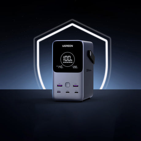 Baterie externa Ugreen PB770 (25286), 48000mAh, 2x USB / 3x Type-C, 300W, Gri