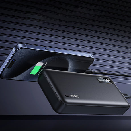 Baterie externa Ugreen PB312 (25683), Fast Charging, Digital Display, 20000mAh, 2x USB, 2x Type-C, PD3.0, 5V/3A, Negru