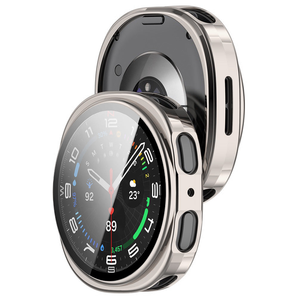 Husa pentru Samsung Galaxy Watch8 40mm + Folie - Techsuit Defense360 Pro - Pearl