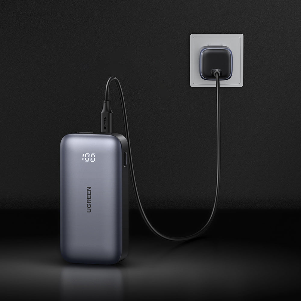 Baterie externa Ugreen PB502 (25185), Fast Charging, with Digital Display, 10000mAh, USB, Type-C, 30W, 5V/3A, Gri