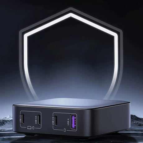 Incarcator Ugreen Charging Station Nexode CD328 (90928), with Cable, USB, 3x Type-C, GaN II, 4in1, Fast Charging, 100W, 2m, Gri