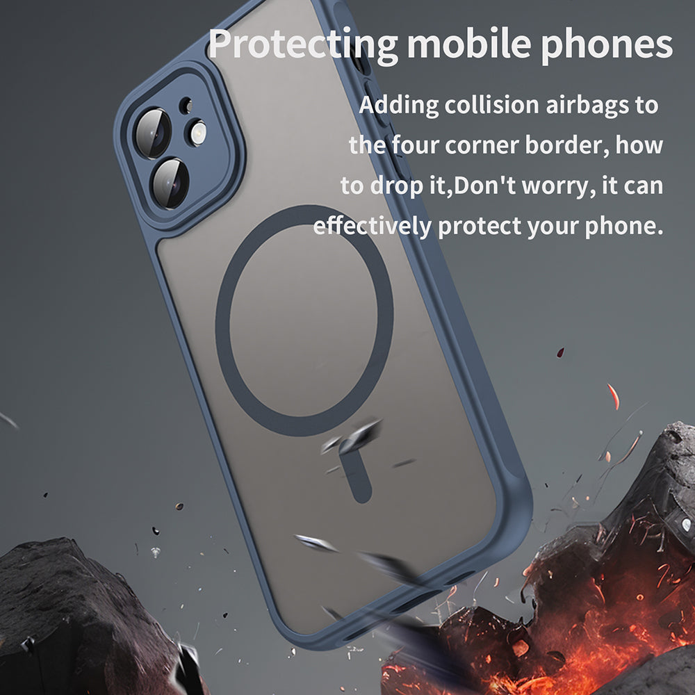 Husa de protectie Techsuit HaloFrost II MagSafe compatibil cu iPhone 12, Bleumarin