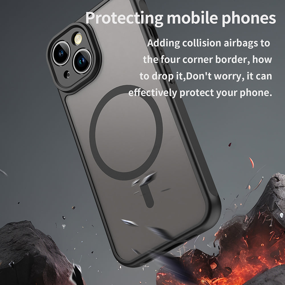Husă de protecție Techsuit HaloFrost II MagSafe neagră pentru iPhone 13