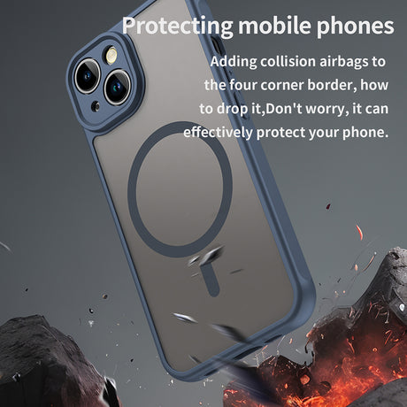 Husa de protectie Techsuit HaloFrost II MagSafe compatibil cu iPhone 13, Bleumarin