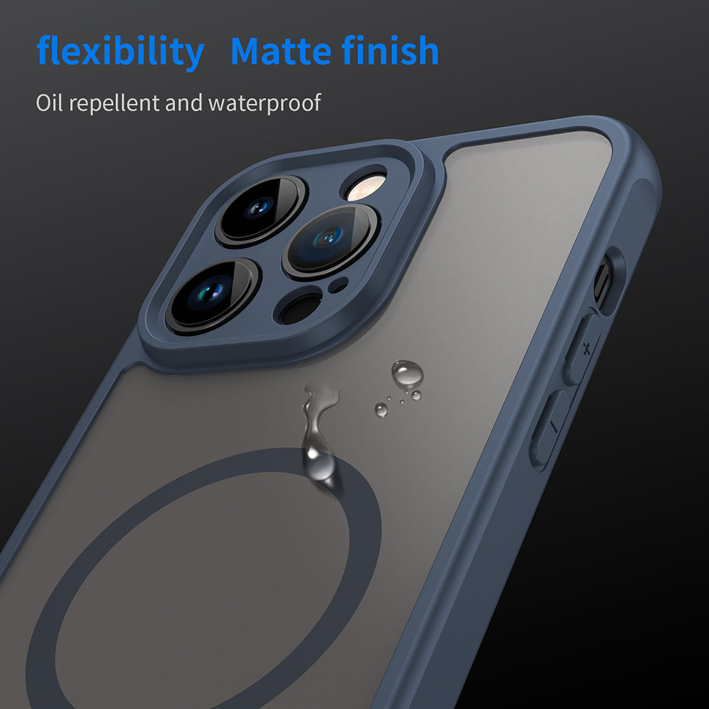 Husa de protectie Techsuit HaloFrost II MagSafe compatibil cu iPhone 14 Pro, Bleumarin
