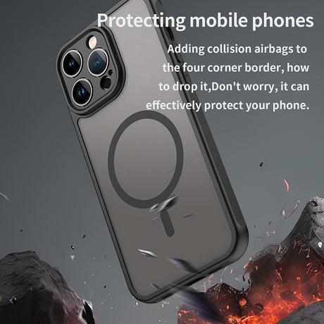 Fekete Techsuit HaloFrost II MagSafe tok iPhone 14 Pro Max készülékhez