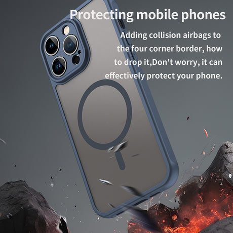 Husa de protectie Techsuit HaloFrost II MagSafe compatibil cu iPhone 14 Pro Max, Bleumarin