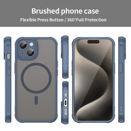 Husa de protectie Techsuit HaloFrost II MagSafe compatibil cu iPhone 15, Bleumarin