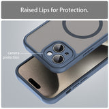 Husa de protectie Techsuit HaloFrost II MagSafe compatibil cu iPhone 15, Bleumarin
