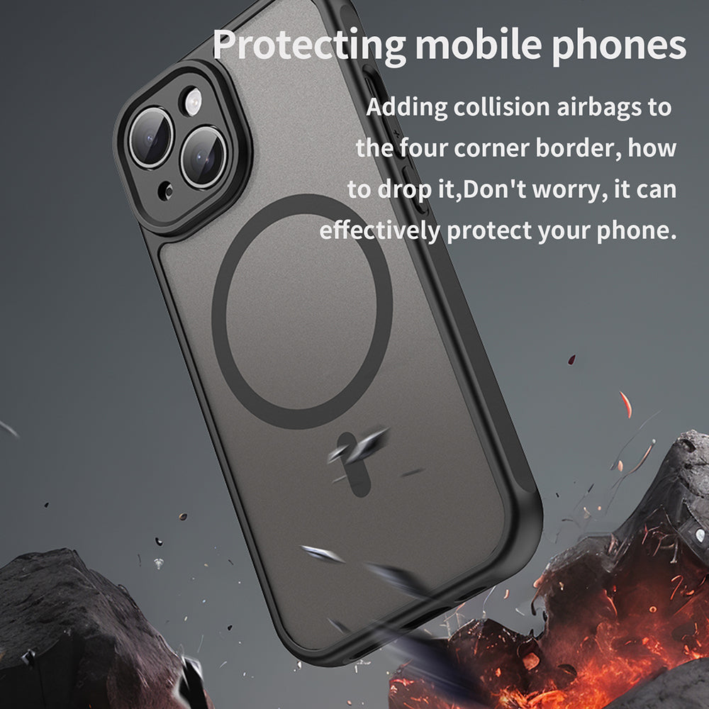 Husa de protectie Techsuit HaloFrost II MagSafe compatibil cu iPhone 15 Plus, Negru