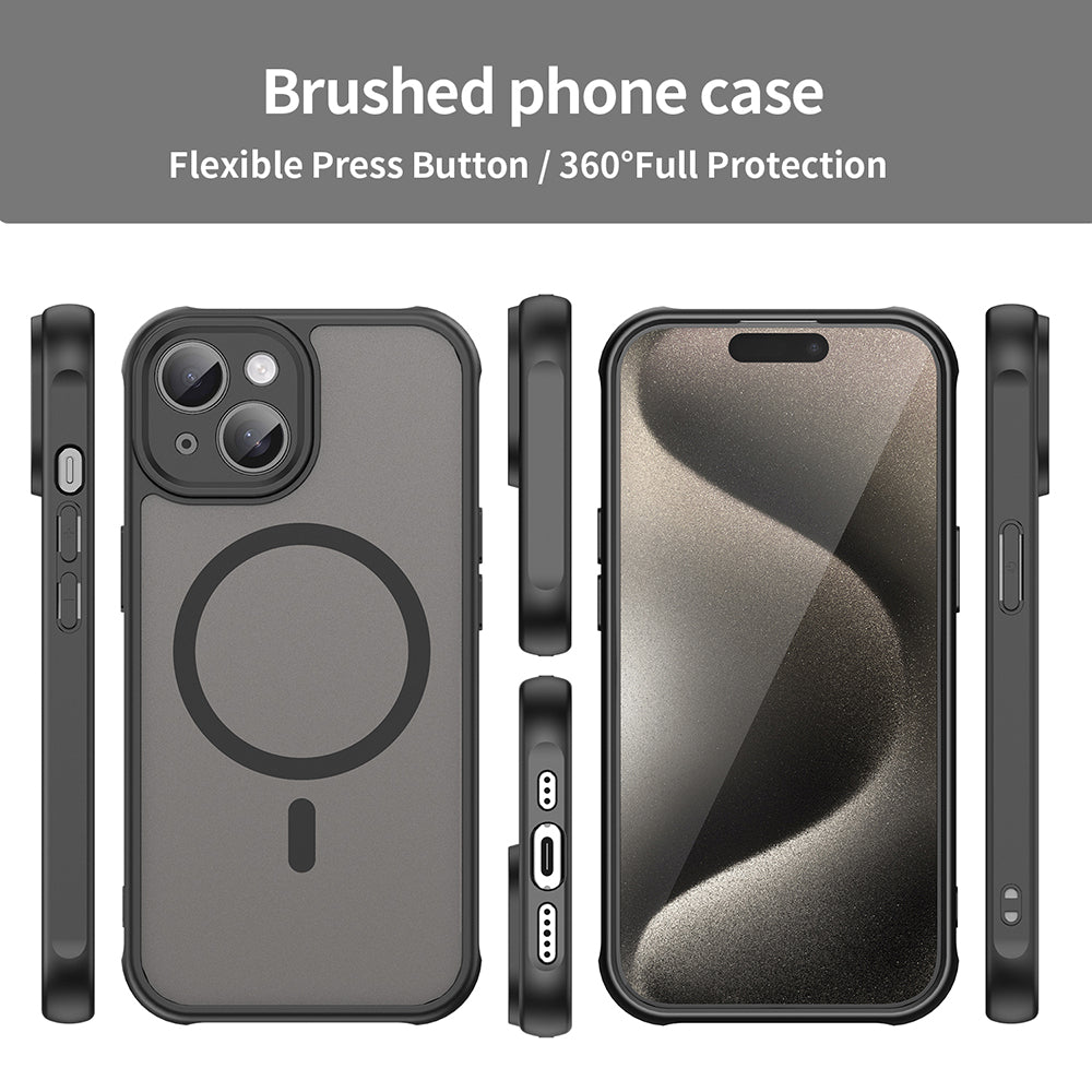 Husa de protectie Techsuit HaloFrost II MagSafe compatibil cu iPhone 15 Plus, Negru