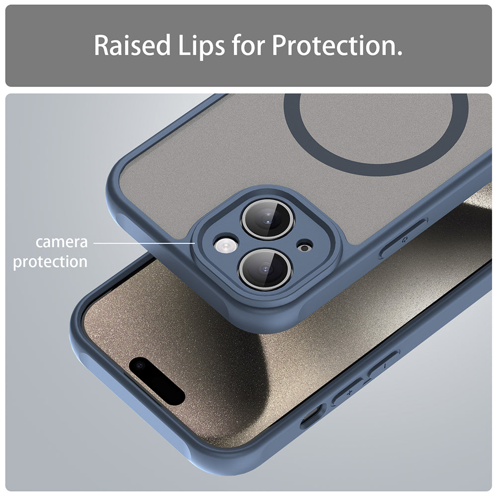 Husa de protectie Techsuit HaloFrost II MagSafe compatibil cu iPhone 15 Plus, Bleumarin