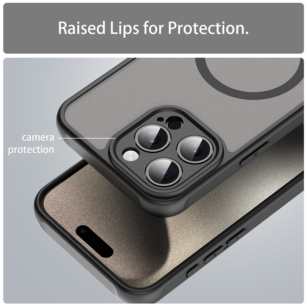 Husa de protectie Techsuit HaloFrost II compatibil MagSafe, compatibil cu iPhone 15 Pro Max, Negru