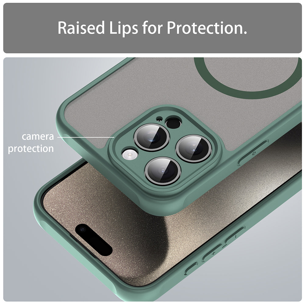 Husa de protectie Techsuit HaloFrost II MagSafe compatibil cu iPhone 15 Pro Max, Verde