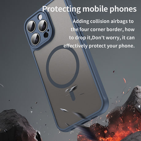 Husa de protectie Techsuit HaloFrost II MagSafe compatibil cu iPhone 15 Pro Max, Bleumarin