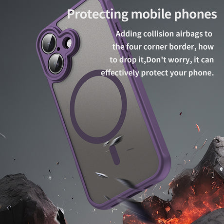 Husa de protectie Techsuit HaloFrost II MagSafe compatibil cu iPhone 16, Mov