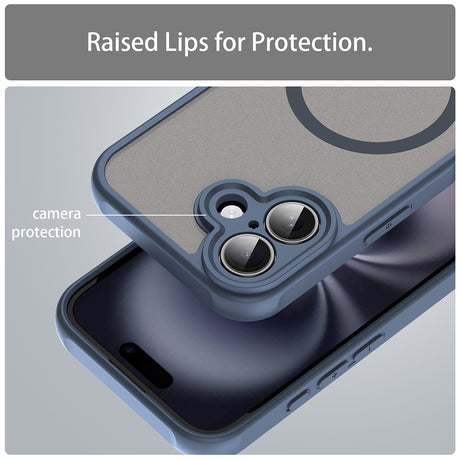 Husa de protectie Techsuit HaloFrost II MagSafe compatibil cu iPhone 16 Plus, Bleumarin