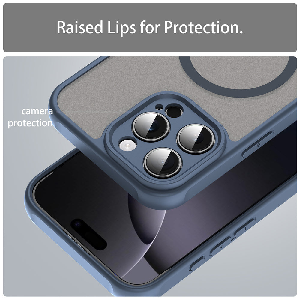 Techsuit HaloFrost II MagSafe sötétkék tok iPhone 16 Pro Max készülékhez