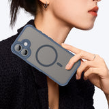 Husa de protectie Techsuit HaloFrost II MagSafe compatibil cu iPhone 17, Bleumarin