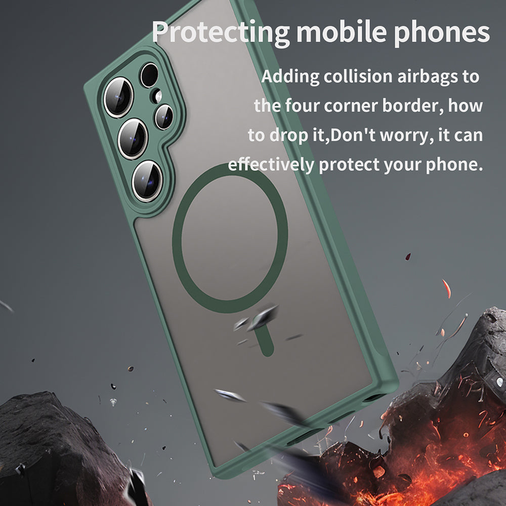 Husa de protectie Techsuit HaloFrost II MagSafe compatibil cu Samsung Galaxy S24 Ultra, Verde