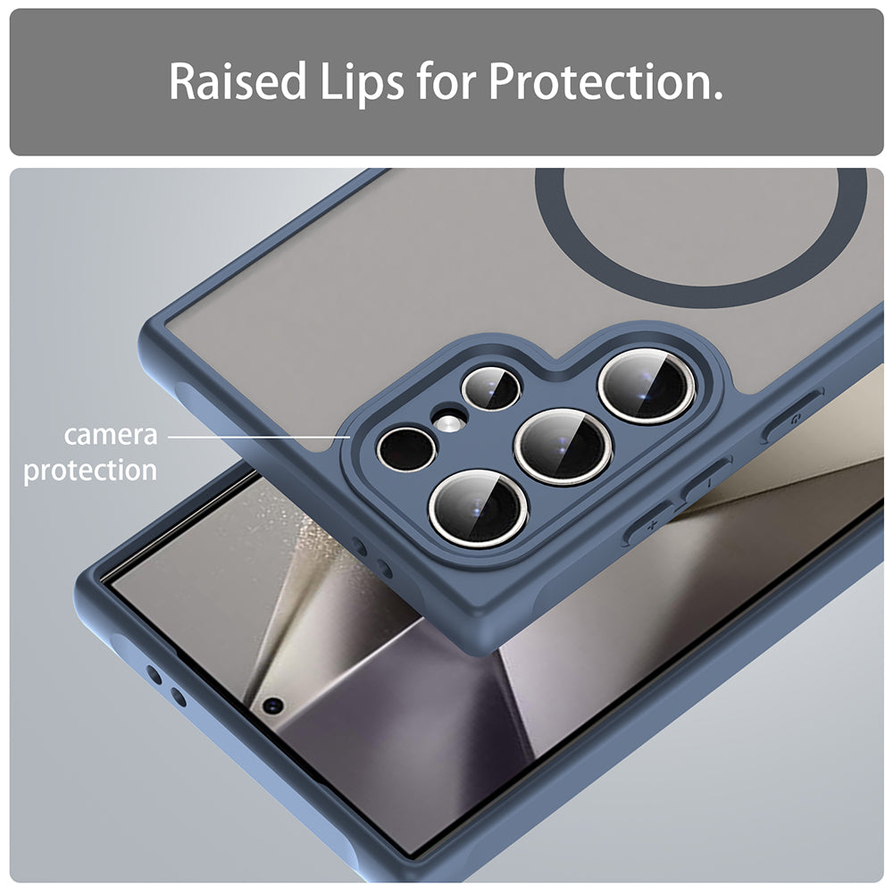 Husa de protectie Techsuit HaloFrost II MagSafe compatibil cu Samsung Galaxy S24 Ultra, Bleumarin