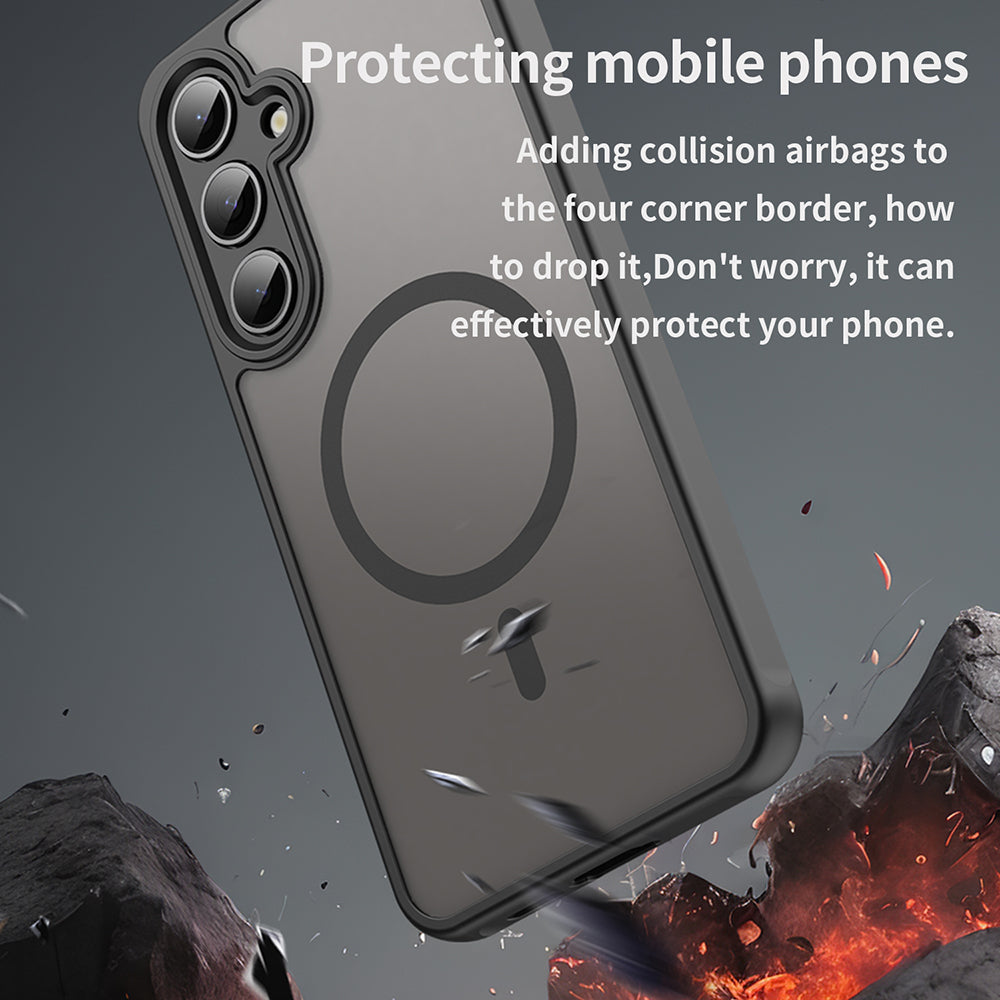 Husa de protectie Techsuit HaloFrost II MagSafe compatibil cu Samsung Galaxy S24 FE, Negru