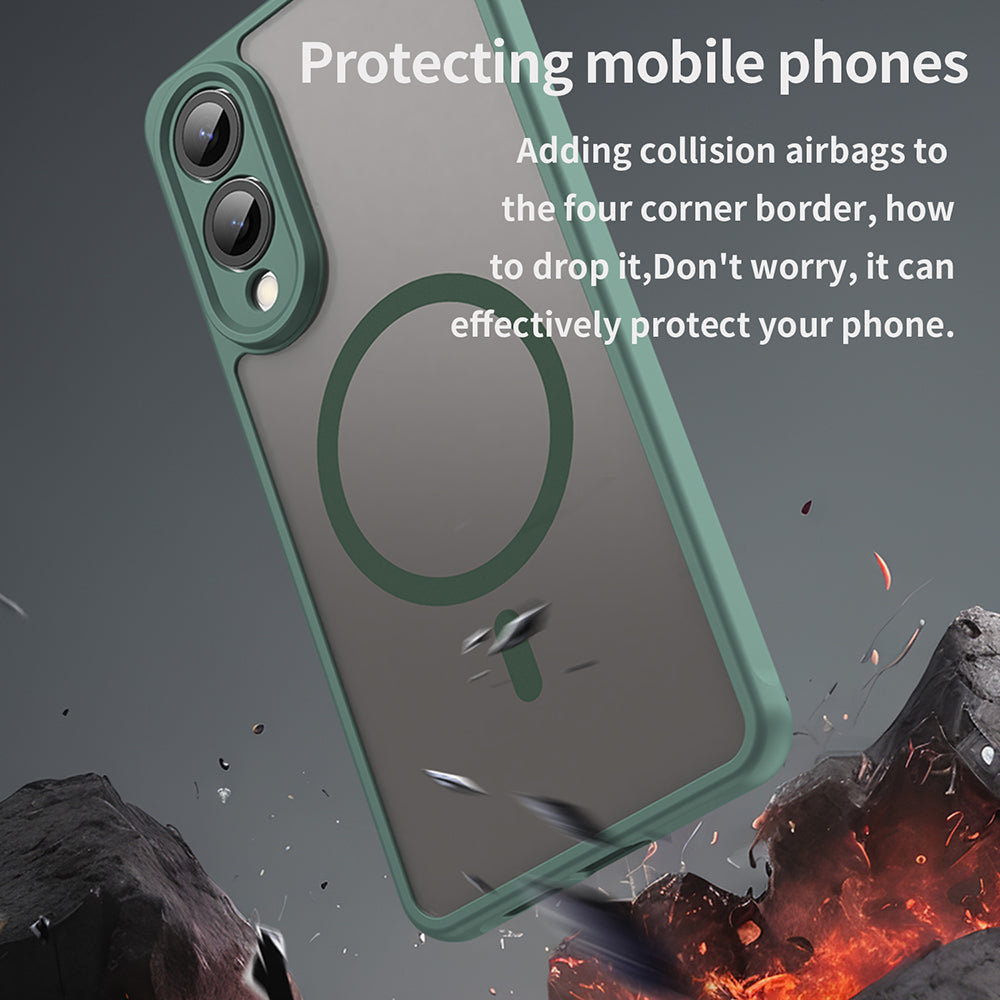 Husa de protectie Techsuit HaloFrost II MagSafe compatibil cu Samsung Galaxy S25 Edge, Verde