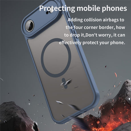 Husa de protectie Techsuit HaloFrost II MagSafe compatibil cu iPhone 17 Air, Bleumarin