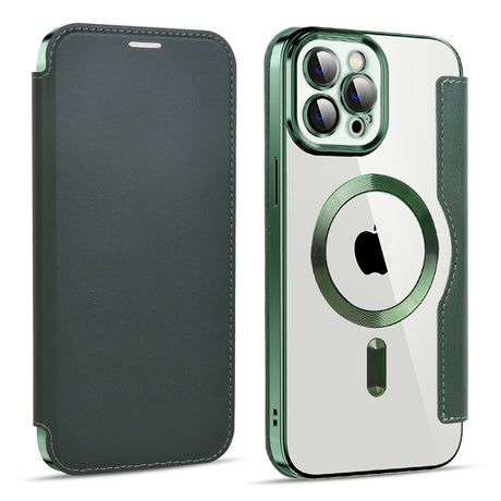 Husa de protectie Techsuit SmartMag Book compatibil cu iPhone 11 Pro Max, Verde
