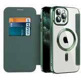 Husa de protectie Techsuit SmartMag Book compatibil cu iPhone 11 Pro Max, Verde
