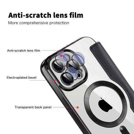 Husa de protectie Techsuit SmartMag Book compatibil cu iPhone 12 Pro Max, Negru