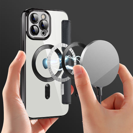 Husa de protectie Techsuit SmartMag Book compatibil cu iPhone 12 Pro Max, Negru