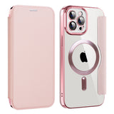 Husa de protectie Techsuit SmartMag Book compatibil cu iPhone 12 Pro Max, Roz