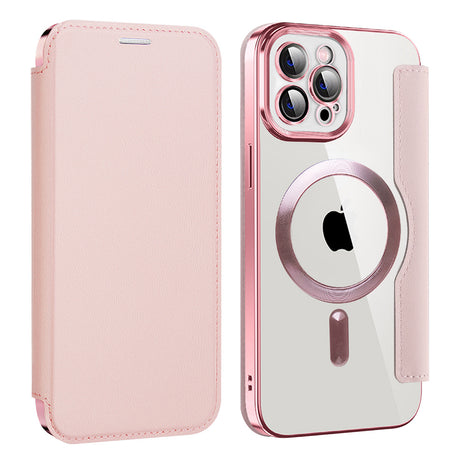 Husa de protectie Techsuit SmartMag Book compatibil cu iPhone 12 Pro Max, Roz