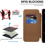 Husa de protectie Techsuit SmartMag Book compatibil cu iPhone 12 Pro Max, Maro