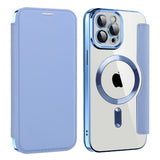 Husa de protectie Techsuit SmartMag Book compatibil cu iPhone 12 Pro Max, Albastru Deschis