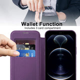 Husa de protectie Techsuit SmartMag Book compatibil cu iPhone 12 Pro Max, Mov