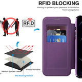Husa de protectie Techsuit SmartMag Book compatibil cu iPhone 12 Pro Max, Mov