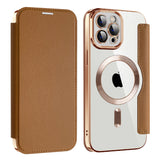 Husa de protectie Techsuit SmartMag Book compatibil cu iPhone 12 Pro, Maro