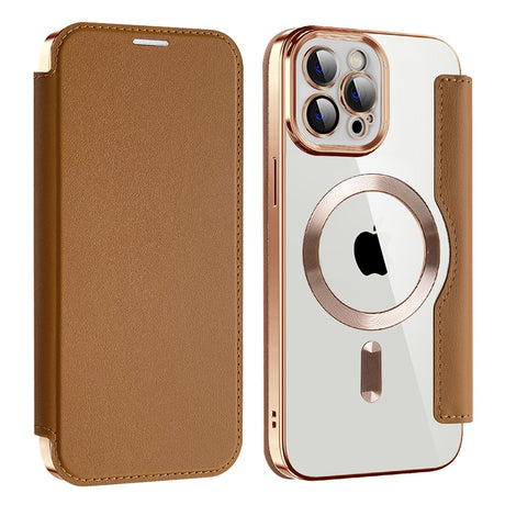 Husa de protectie Techsuit SmartMag Book compatibil cu iPhone 12 Pro, Maro