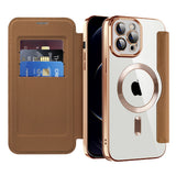 Husa de protectie Techsuit SmartMag Book compatibil cu iPhone 12 Pro, Maro