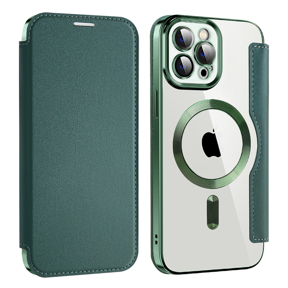 Husa de protectie Techsuit SmartMag Book compatibil cu iPhone 12 Pro, Verde