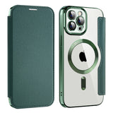 Husa de protectie Techsuit SmartMag Book compatibil cu iPhone 12 Pro, Verde
