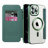 Husa de protectie Techsuit SmartMag Book compatibil cu iPhone 12 Pro, Verde