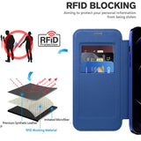 Husa de protectie Techsuit SmartMag Book compatibil cu iPhone 12 Pro, Albastru