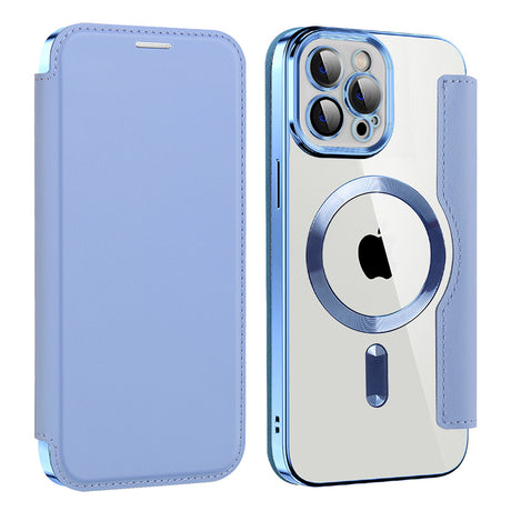 Husa de protectie Techsuit SmartMag Book compatibil cu iPhone 12 Pro, Albastru Deschis