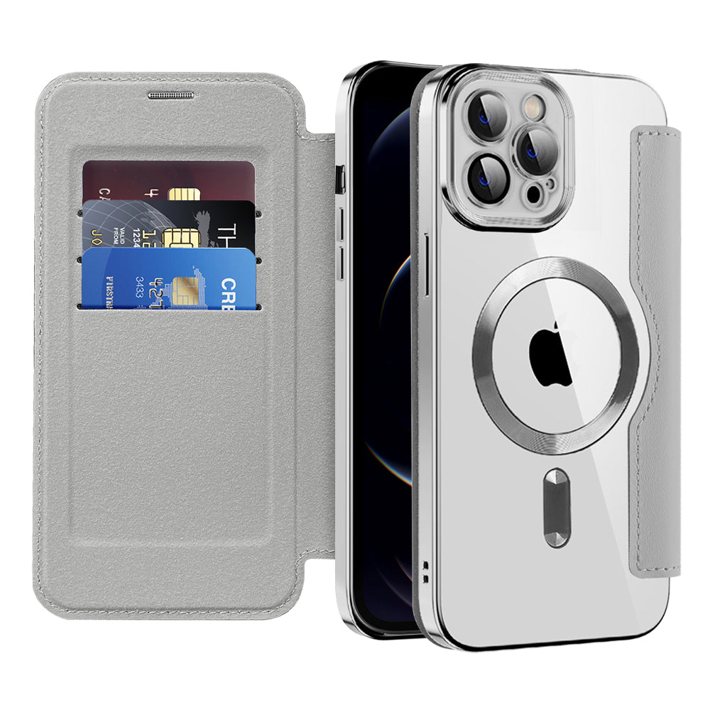Husa de protectie Techsuit SmartMag Book compatibil cu iPhone 12 Pro, Gri