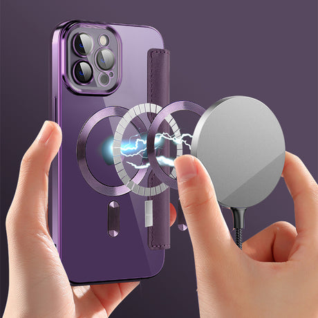 Husa de protectie Techsuit SmartMag Book compatibil cu iPhone 12 Pro, Mov