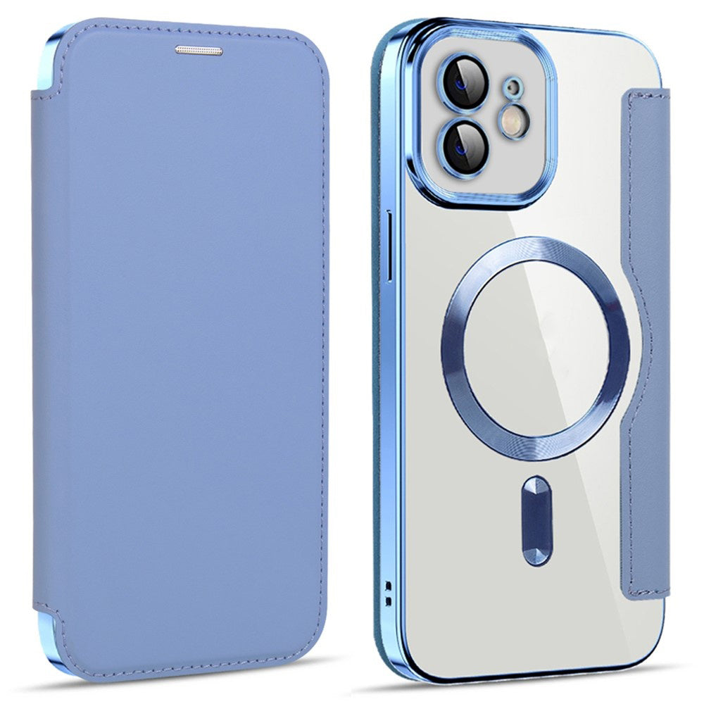 Husa de protectie Techsuit SmartMag Book compatibil cu iPhone 12, Albastru Deschis