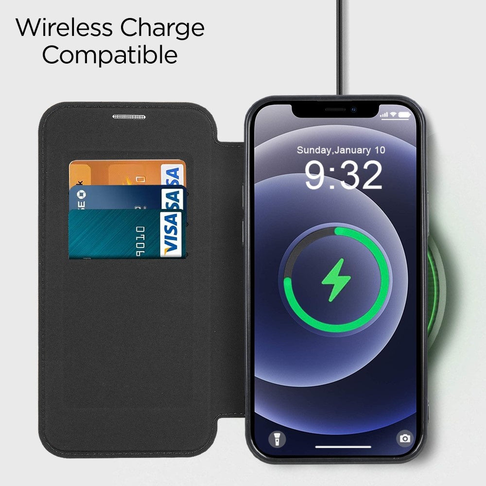 Husa de protectie Techsuit SmartMag Book compatibil cu iPhone 12, Maro